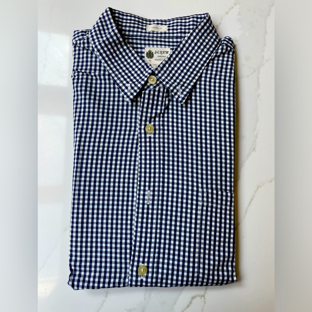 J.Crew Men’s Gingham Shirt- Tailored Fit- Medium